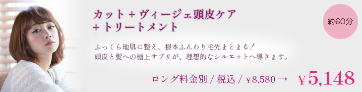 カット＋ヴィージェ頭皮ケア＋トリートメント